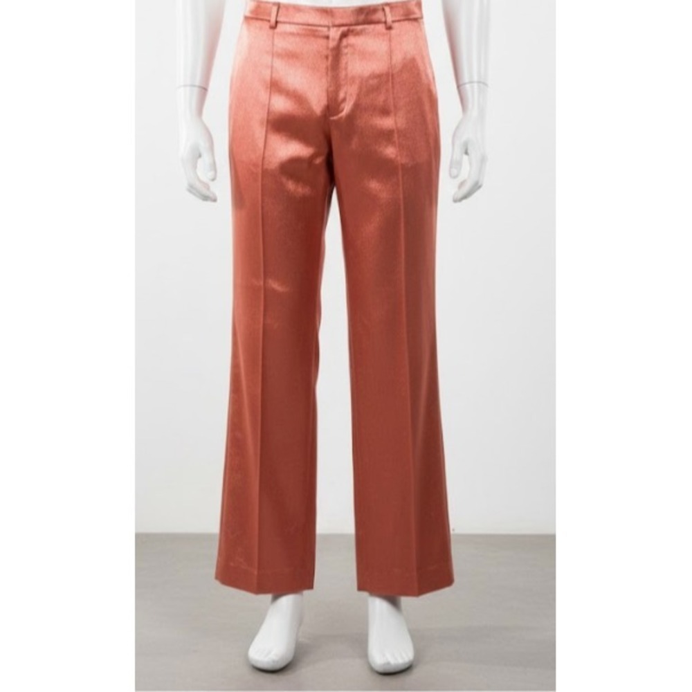 Cinq A Sept  Karis Satin pants size 2 copper orange pleated